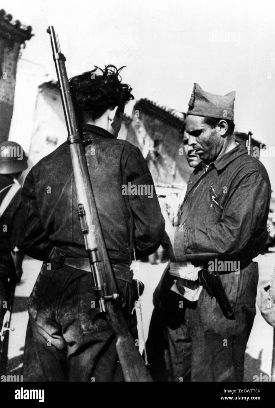 Anarchico Buenaventura Durruti Saragozza 1936 Guerra Civile Spagnola Spagna Europa storica cronologia storica braccio Foto Stock