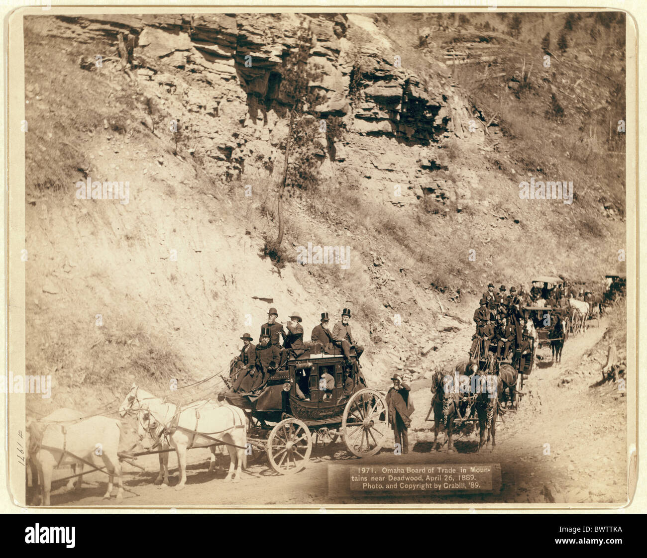 USA America Stati Uniti nord america Pine Ridge nel Sud Dakota diligenze trasporto canyon storico Foto Stock