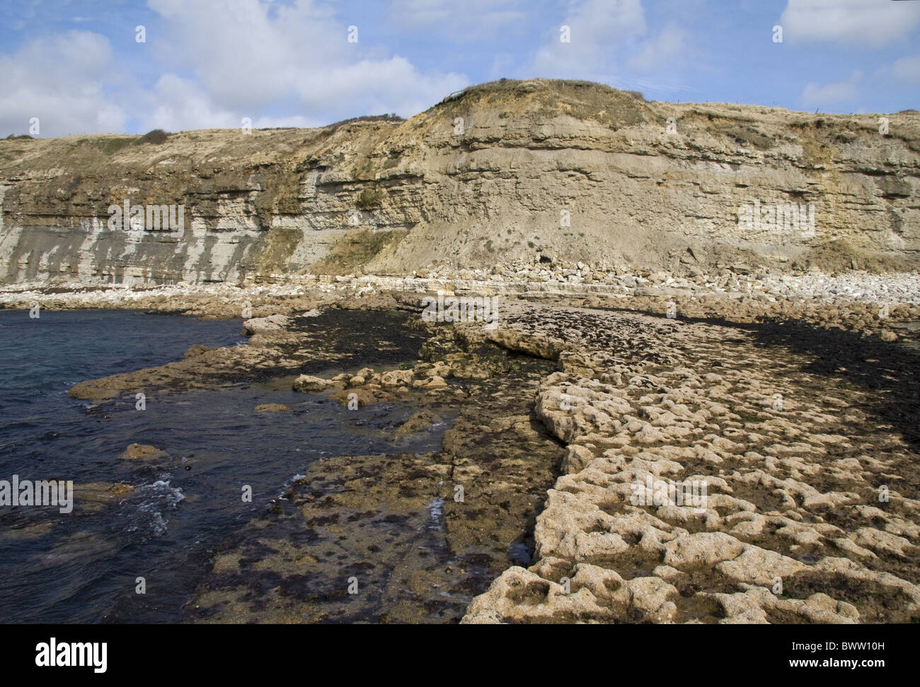 La gran bretagna british Inghilterra geologia inglese geologico costa geologica delle coste marine costiere sito patrimonio mondiale jurassic rock rocce Foto Stock