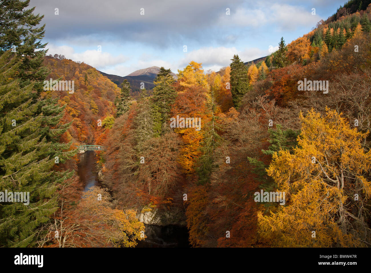 Ponte sul Fiume Garry, Pitlochry, Foto Stock