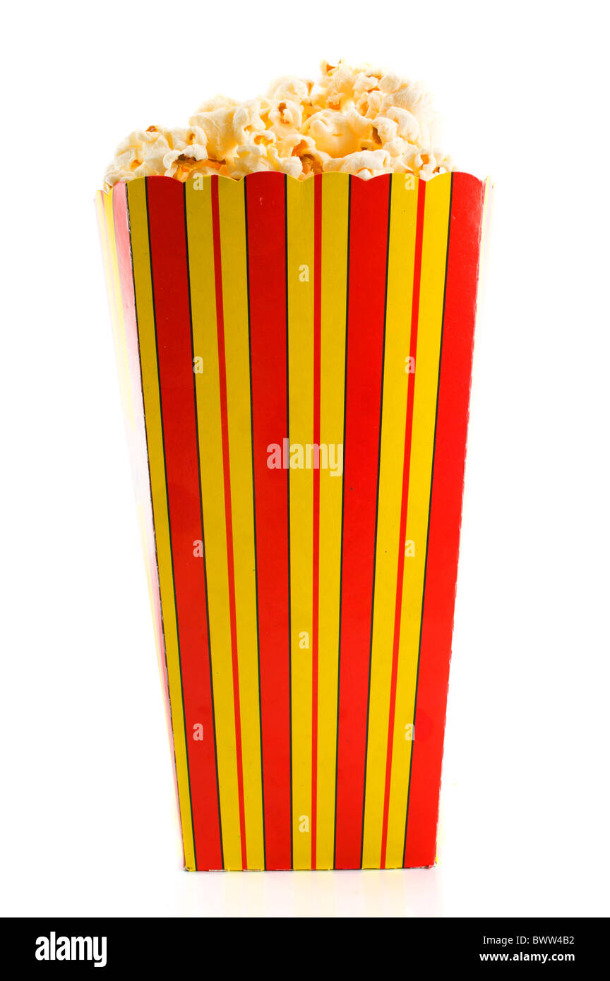 Snack box con piena di pop-corn . Foto Stock