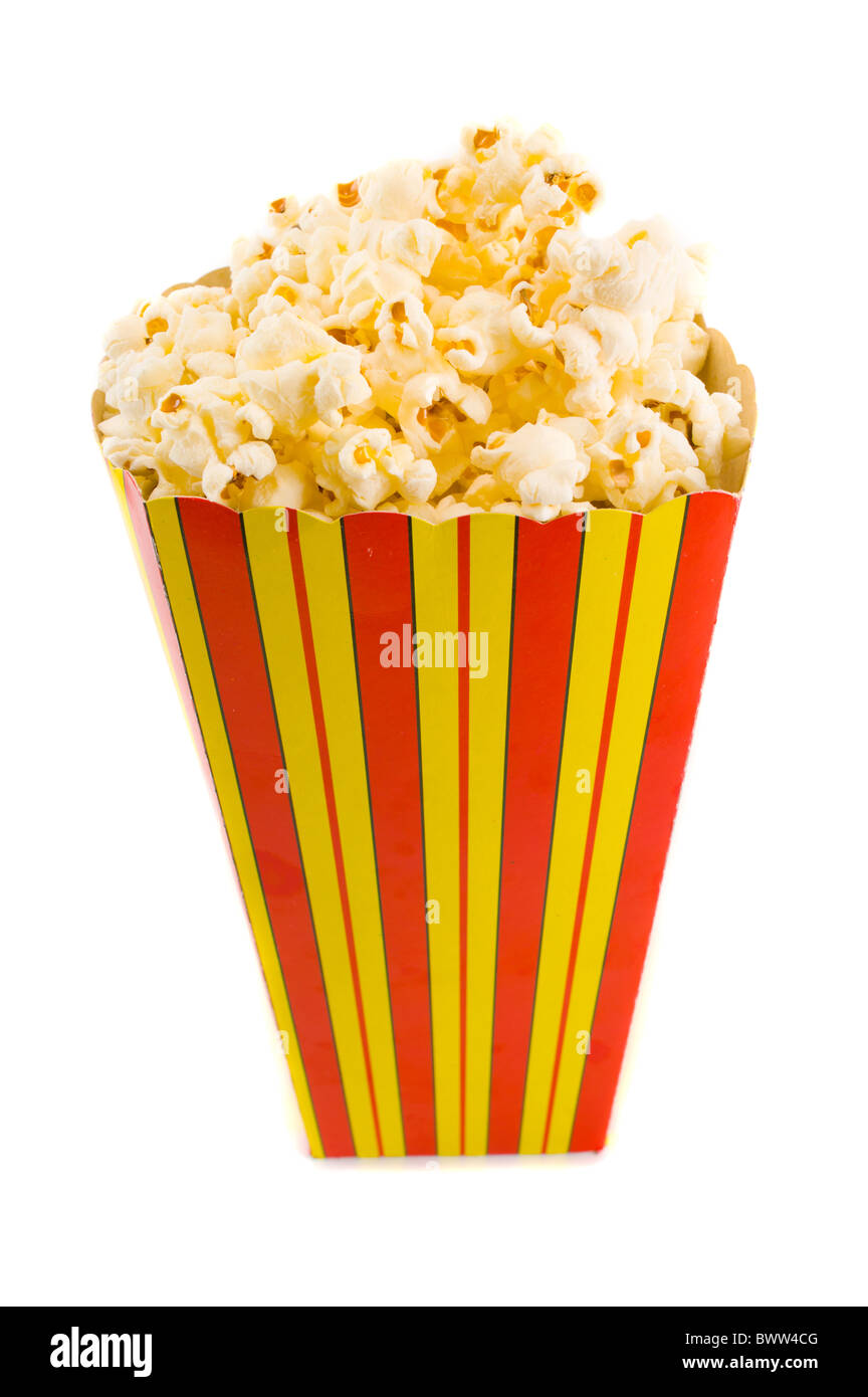 Snack box con piena di pop-corn . Foto Stock