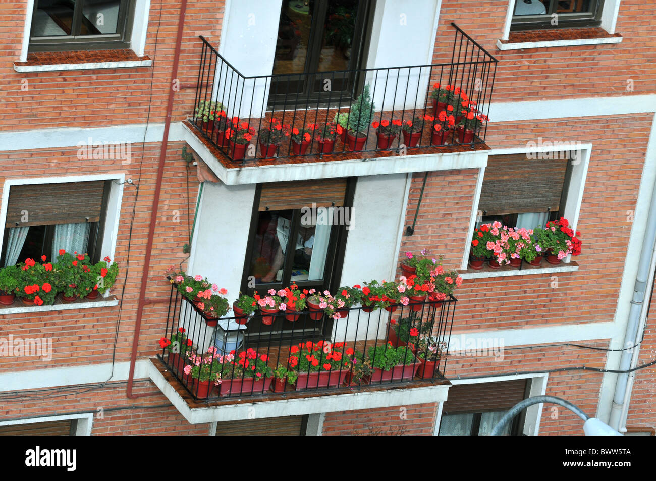 Case residenziali ed edifici in Pamplona, Spagna Foto Stock