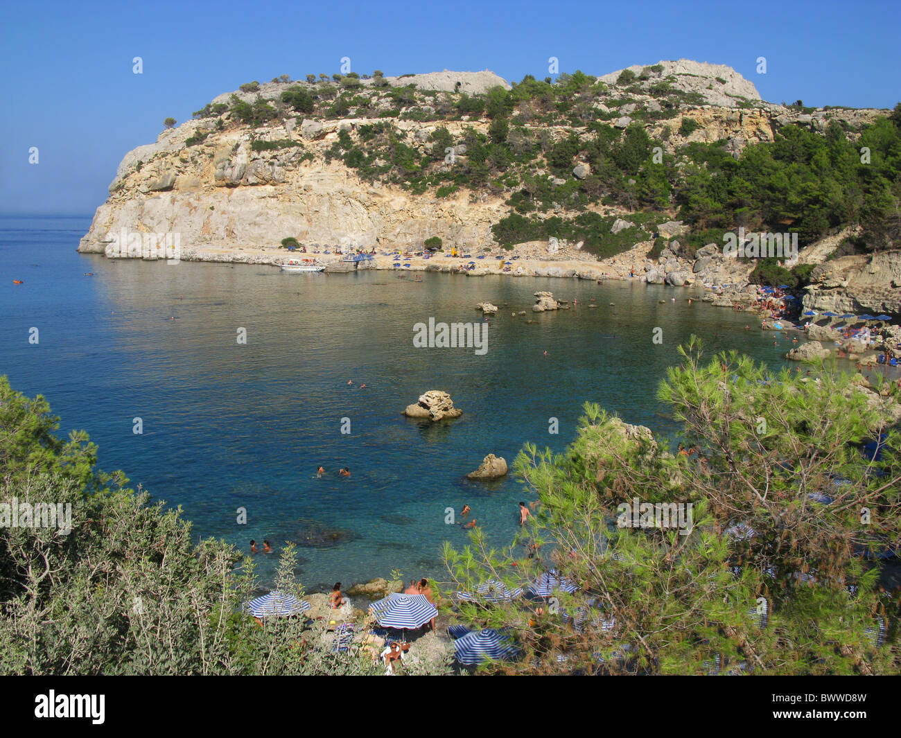 Anthony Quinn Bay, l' Isola di Rodi, Grecia. Foto Stock