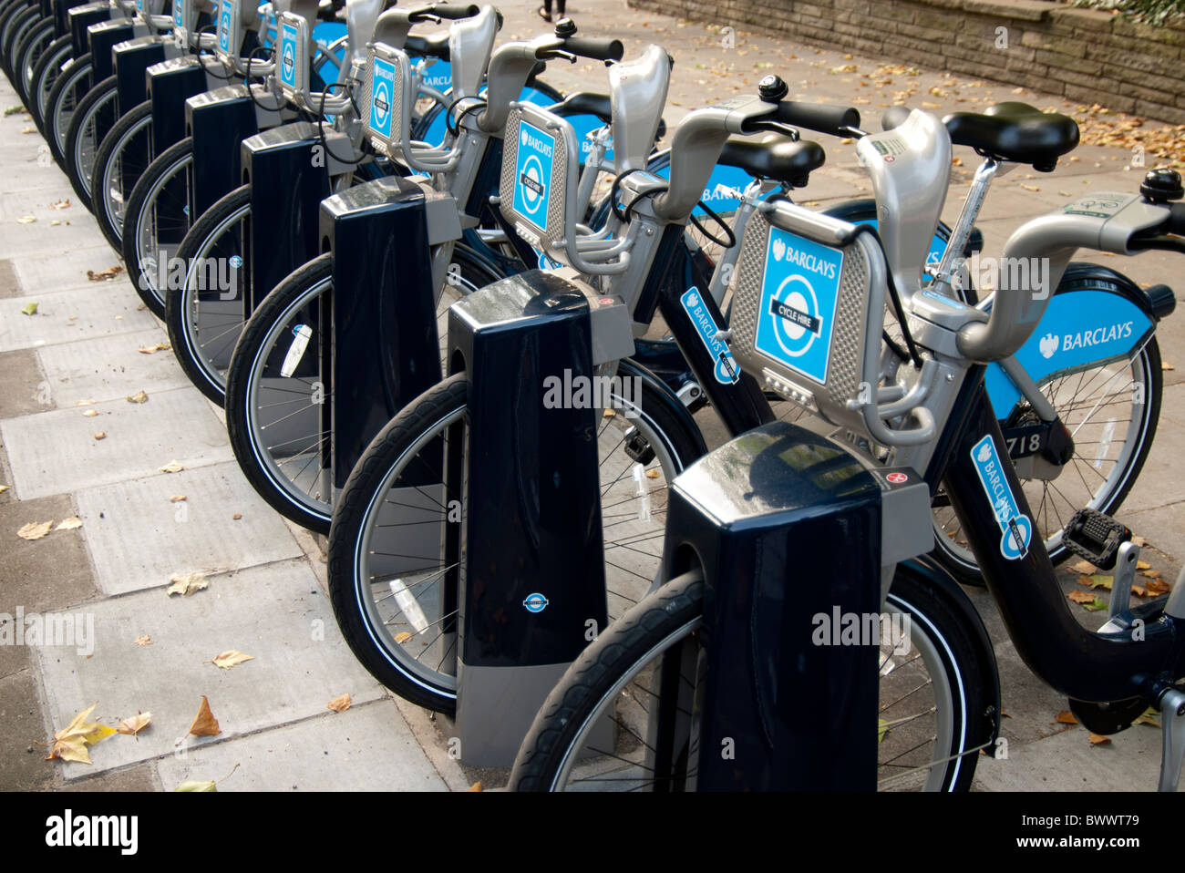 Londra noleggio biciclette Foto Stock