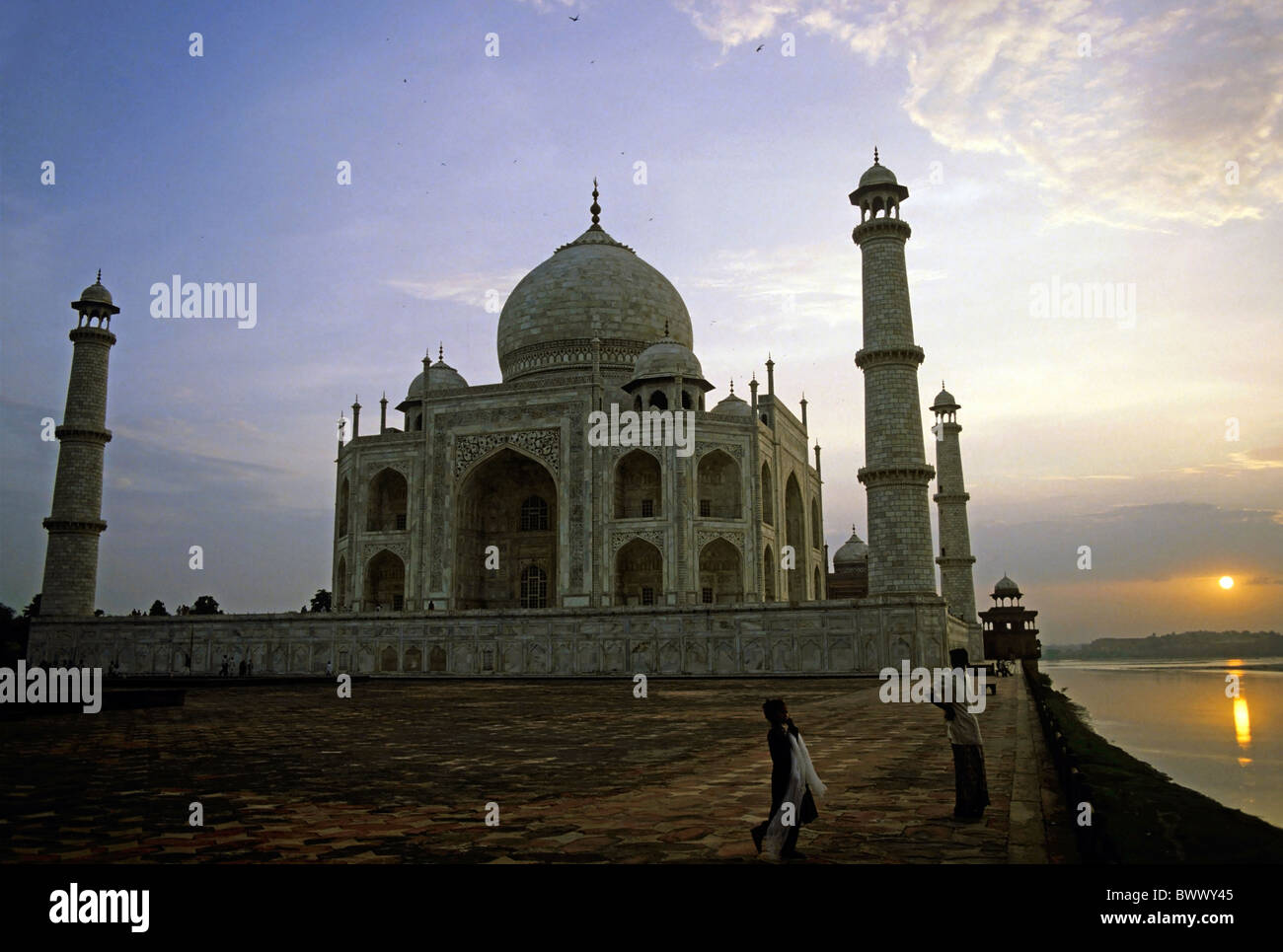 Taj Mahal al tramonto, Agra, India. Foto Stock