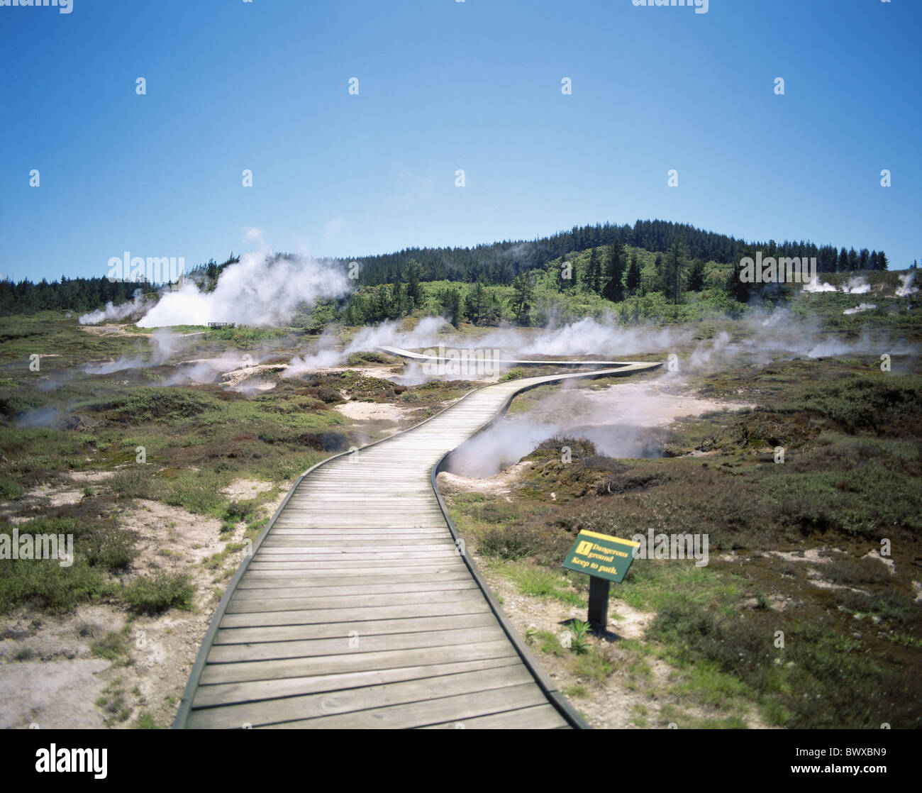 Crateri della luna vapore scenario geyser Nuova Zelanda Isola del nord Taupo campo area modo vulcanismo Foto Stock