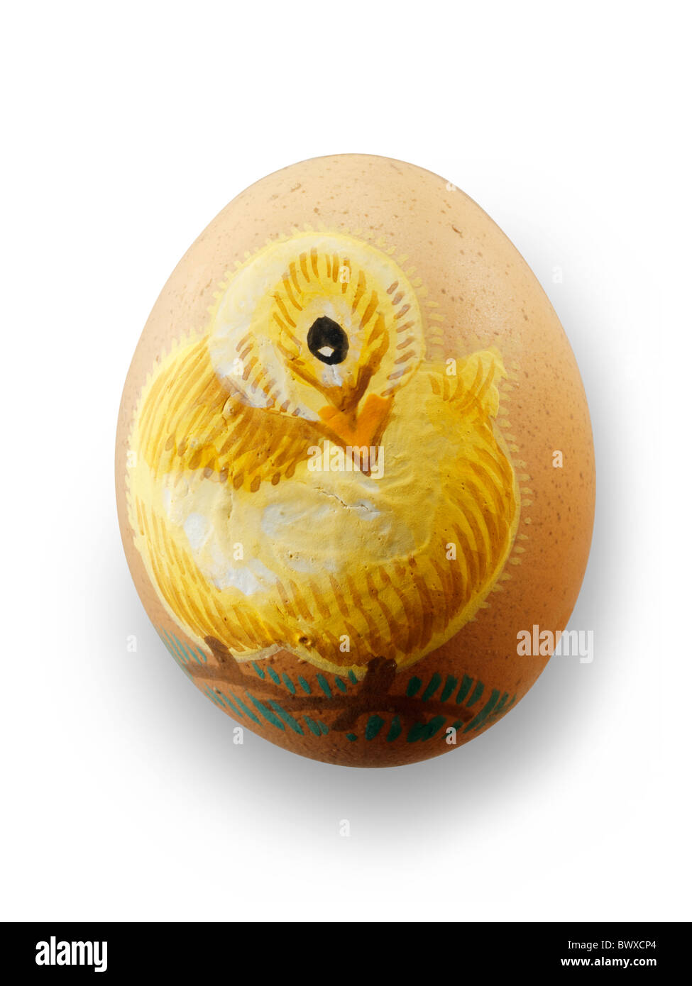 Tradizionale e dipinto Pasqua uovo di pollo raffigurante una Pasqua chic Foto Stock