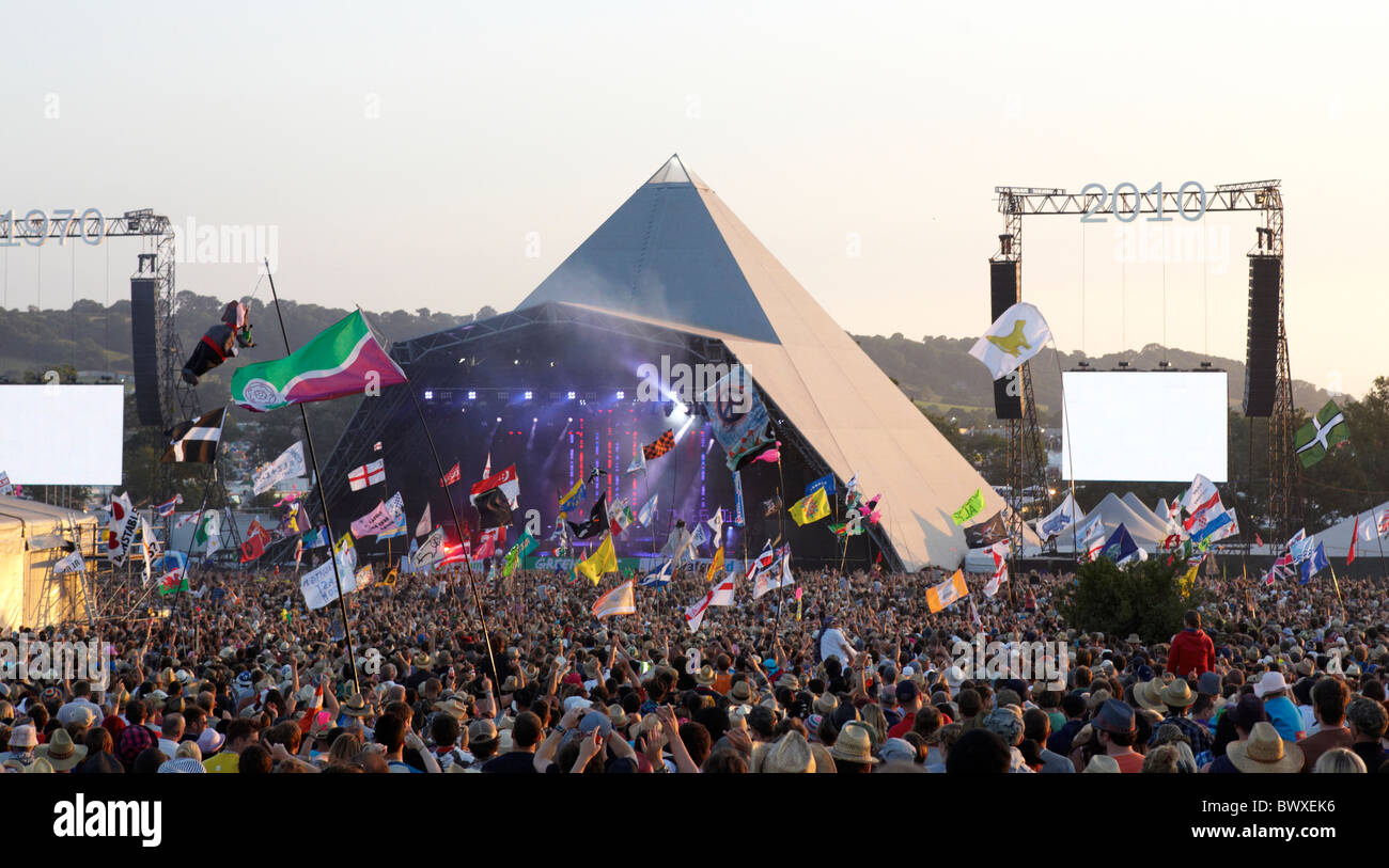 La fase della piramide presso il festival di Glastonbury Somerset REGNO UNITO Europa Foto Stock