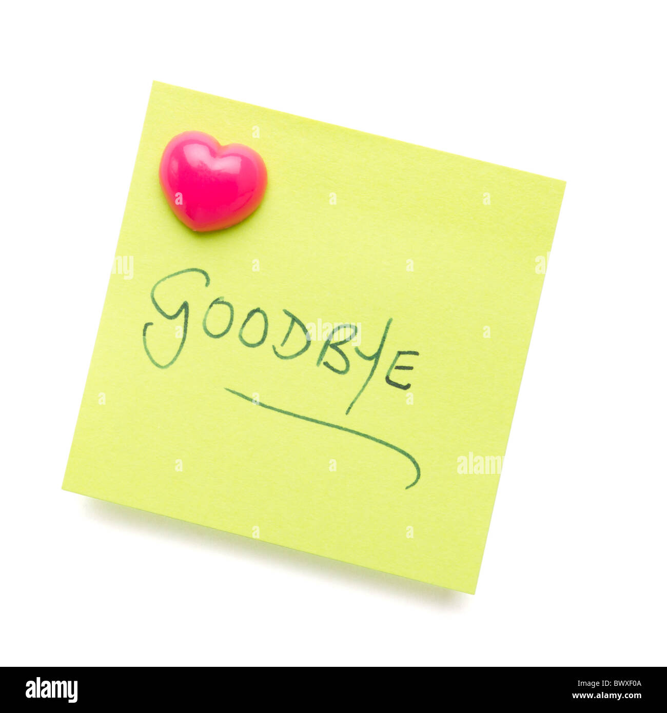 Messaggio Di Addio Sui Post It Nota Isolato Su Bianco Foto Stock Alamy