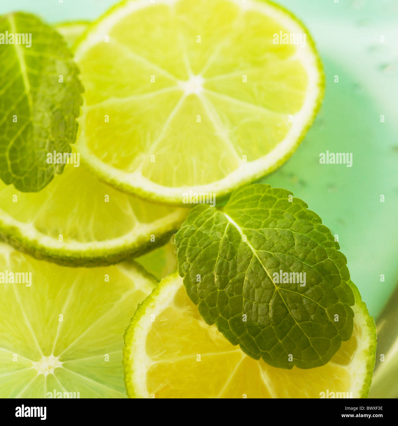 Lime isolati su sfondo bianco Foto Stock