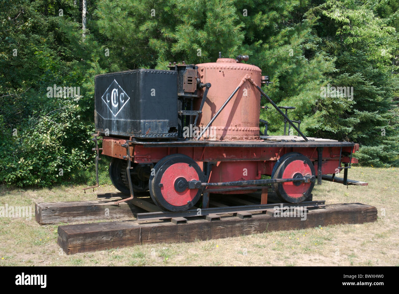 Antiquariato motore a vapore al ferro Michigan Industry Museum, Negaunee, MI Foto Stock