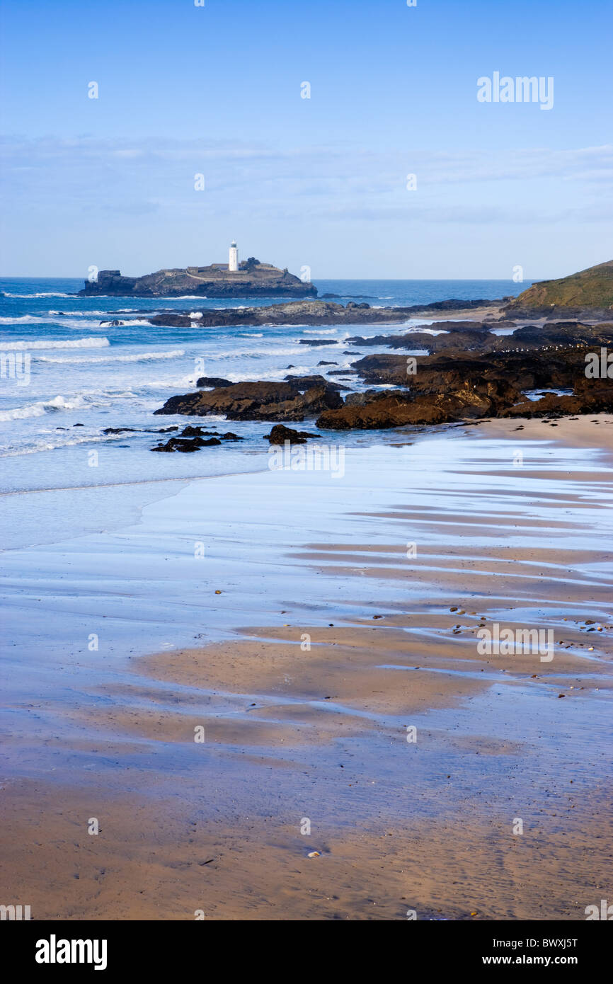 Godrevy Lighthouse, Cornwall, Regno Unito Foto Stock
