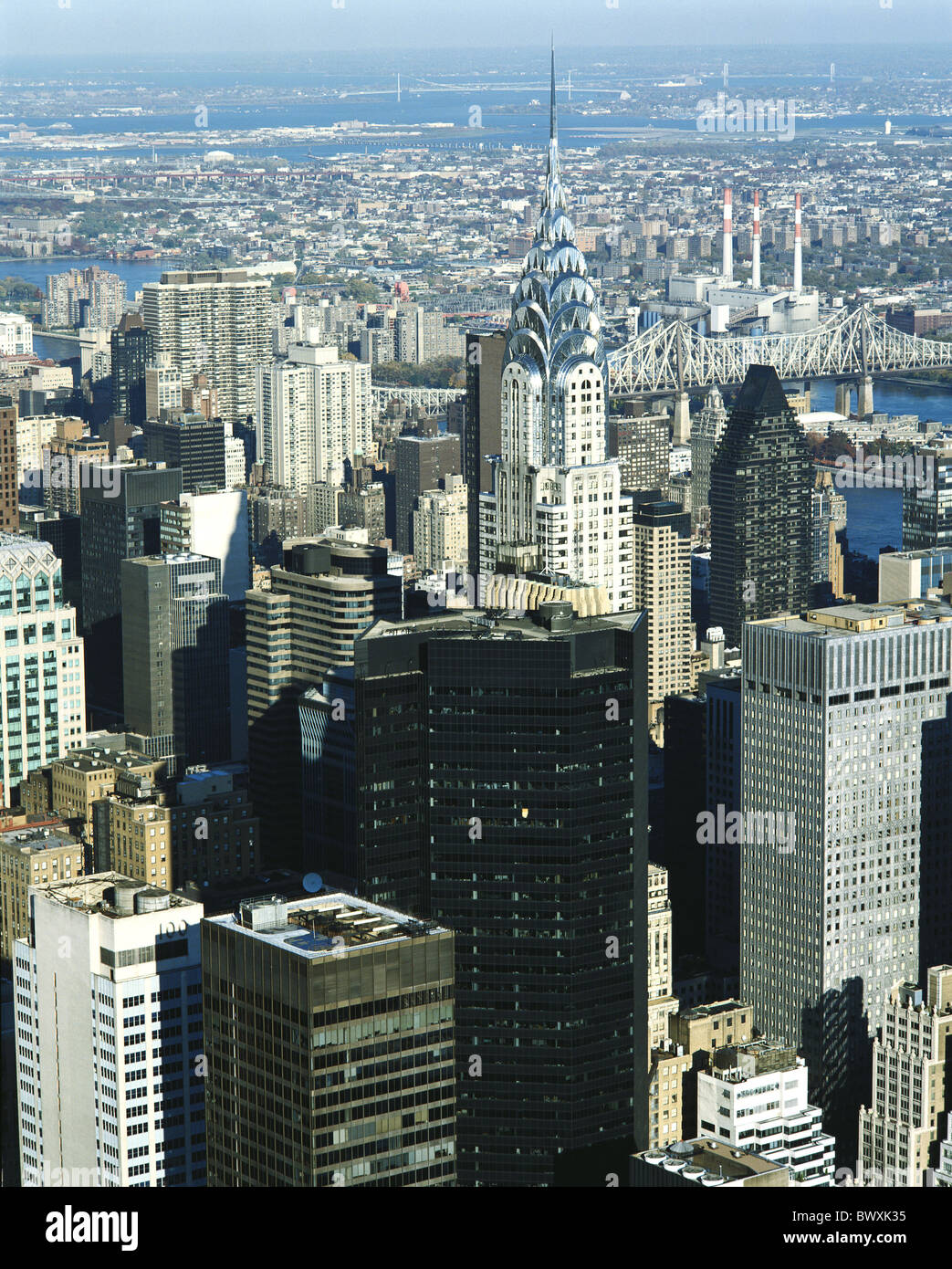Chrysler Building di New York città panoramica city Manhattan STATI UNITI America Nord America Foto Stock