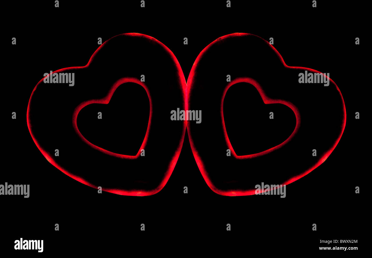 Due cuore artificiale vicino Foto Stock