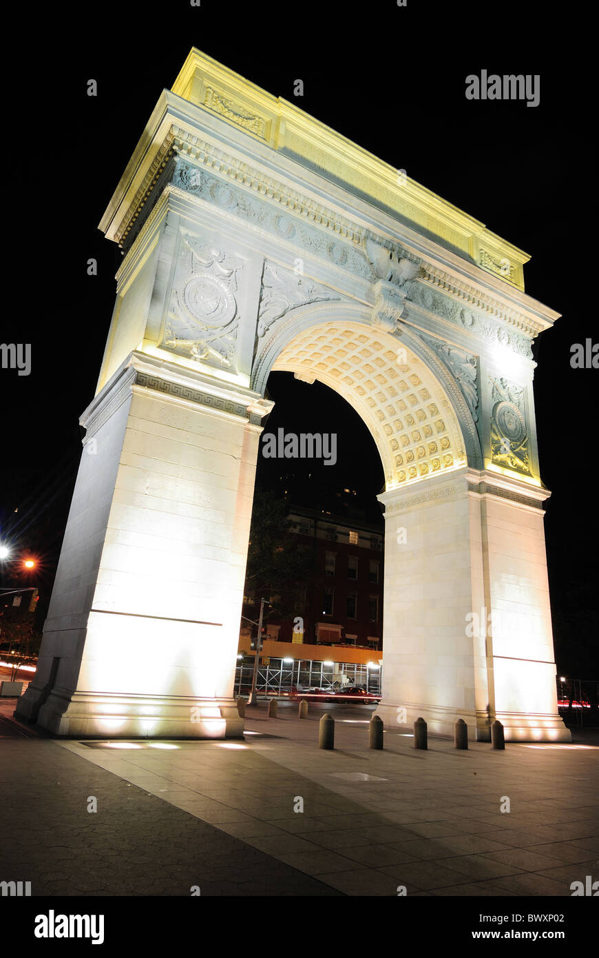Washington Square Arch a Washington Square Park di New York New York, Stati Uniti d'America Foto Stock