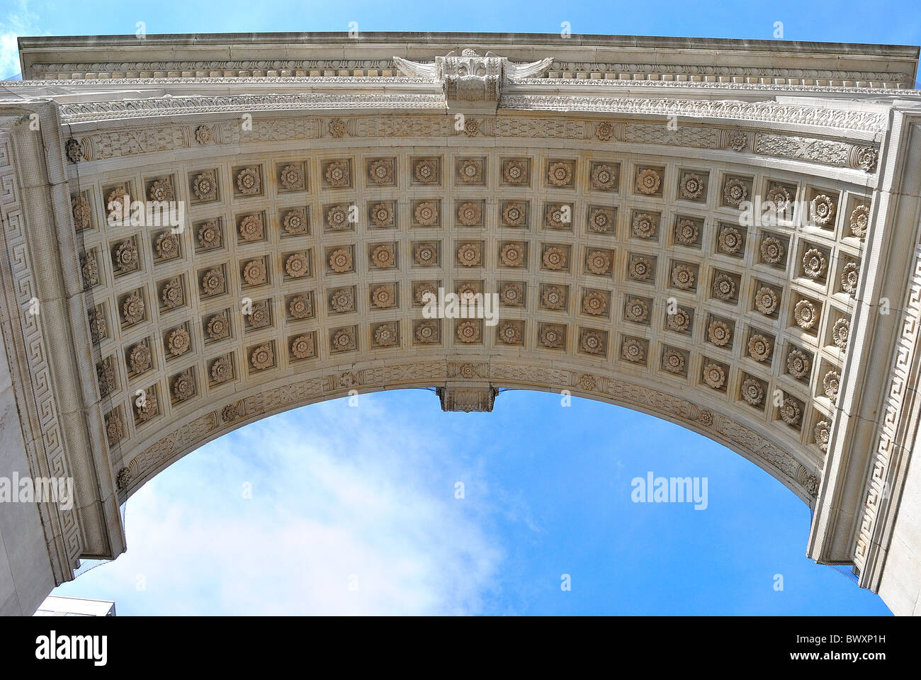 Washington Square Arch a Washington Square Park di New York New York, Stati Uniti d'America Foto Stock