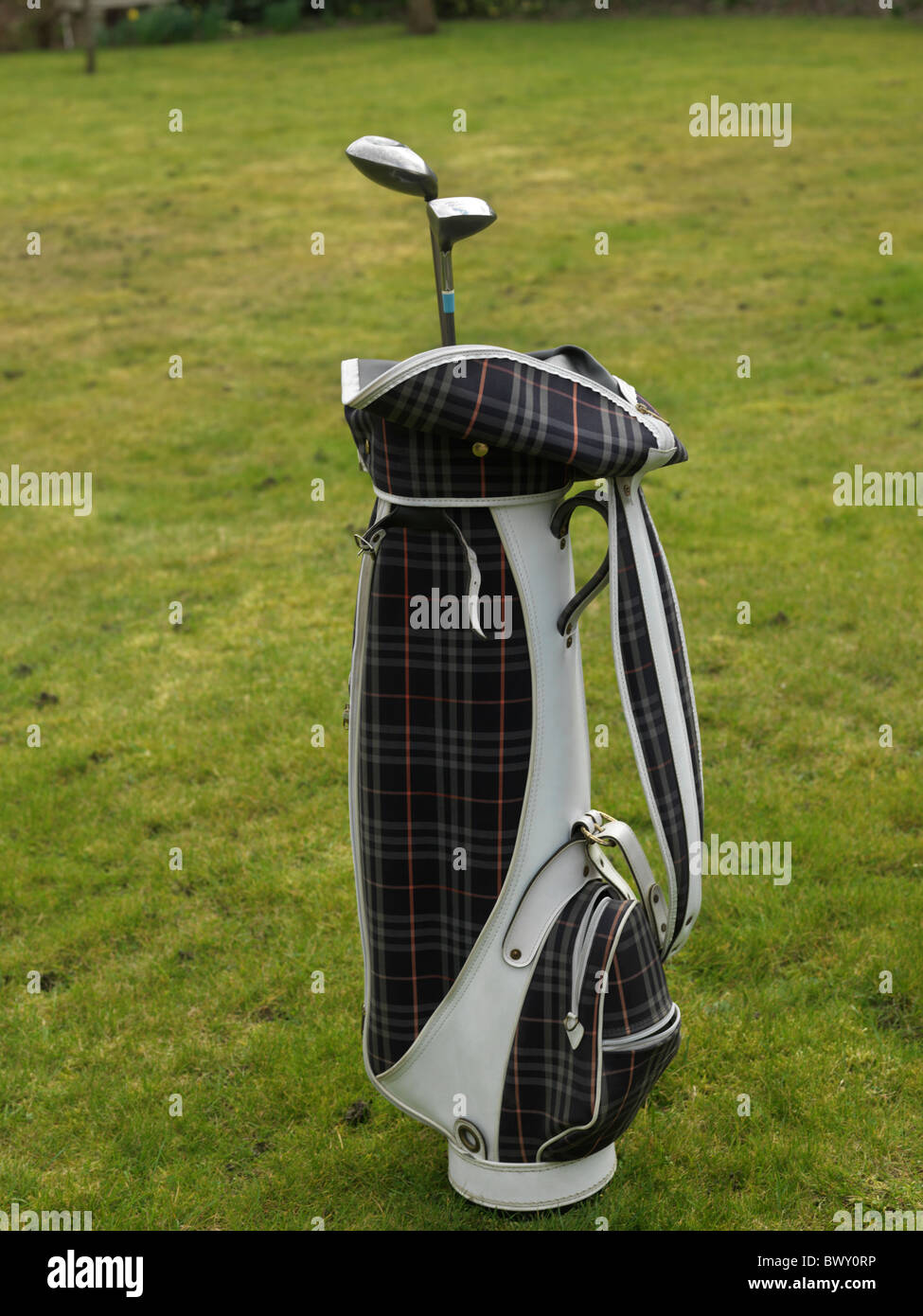 Onorevoli Tartan Sacca da golf con mazze da golf Foto Stock