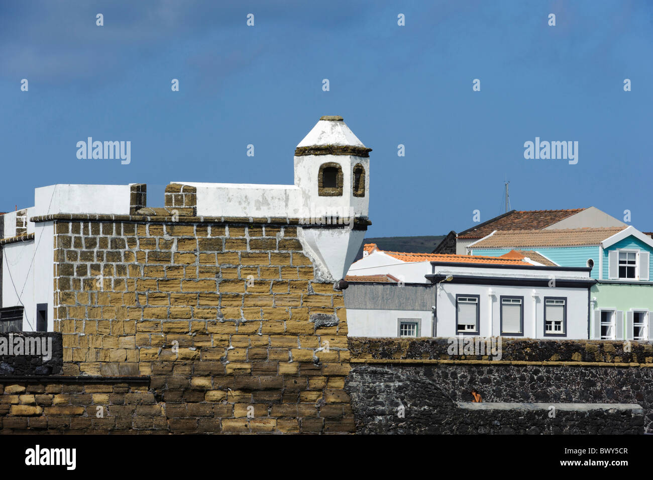 Portao Fortificado de Porto Pim in Horta, isola di Faial, Azzorre Foto Stock