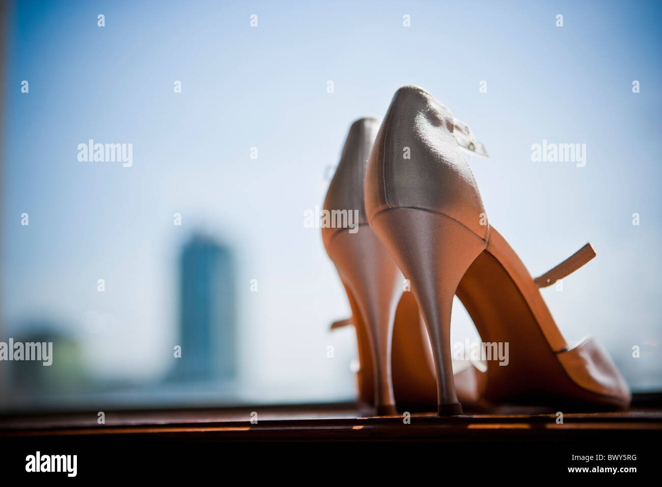 Close-up di scarpe di nozze Foto Stock