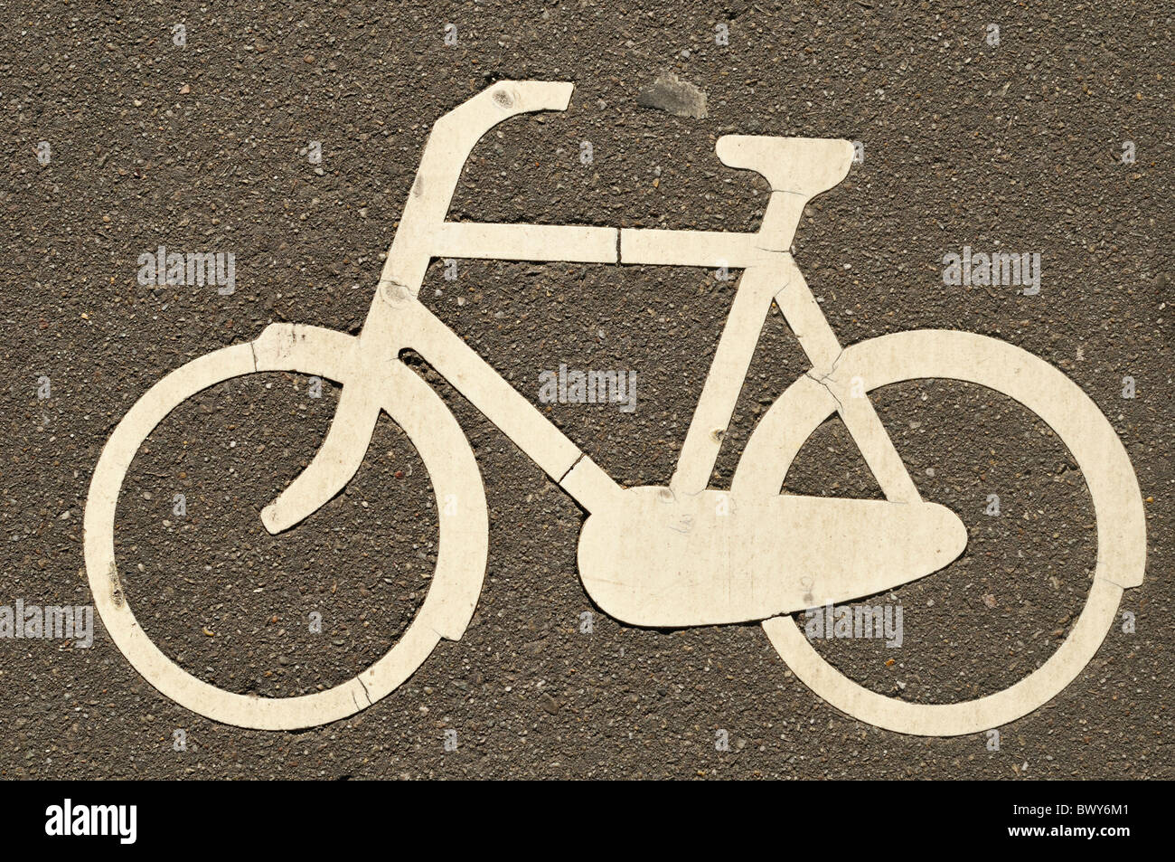 Pista ciclabile segno, Amsterdam, Paesi Bassi Foto Stock