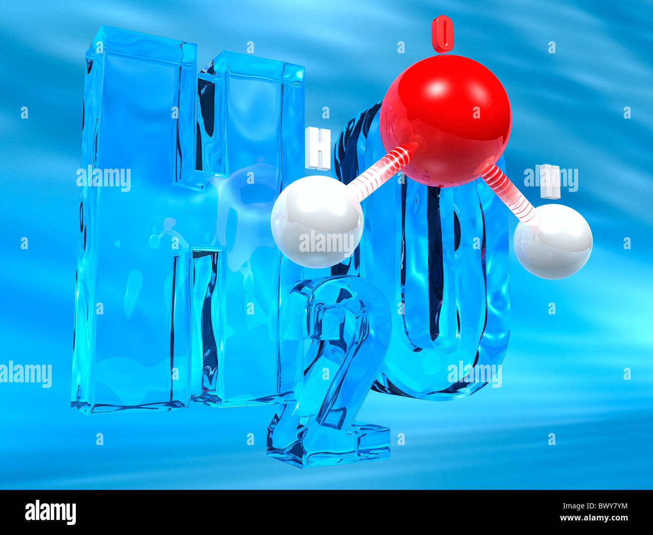 Molecola di acqua Foto Stock