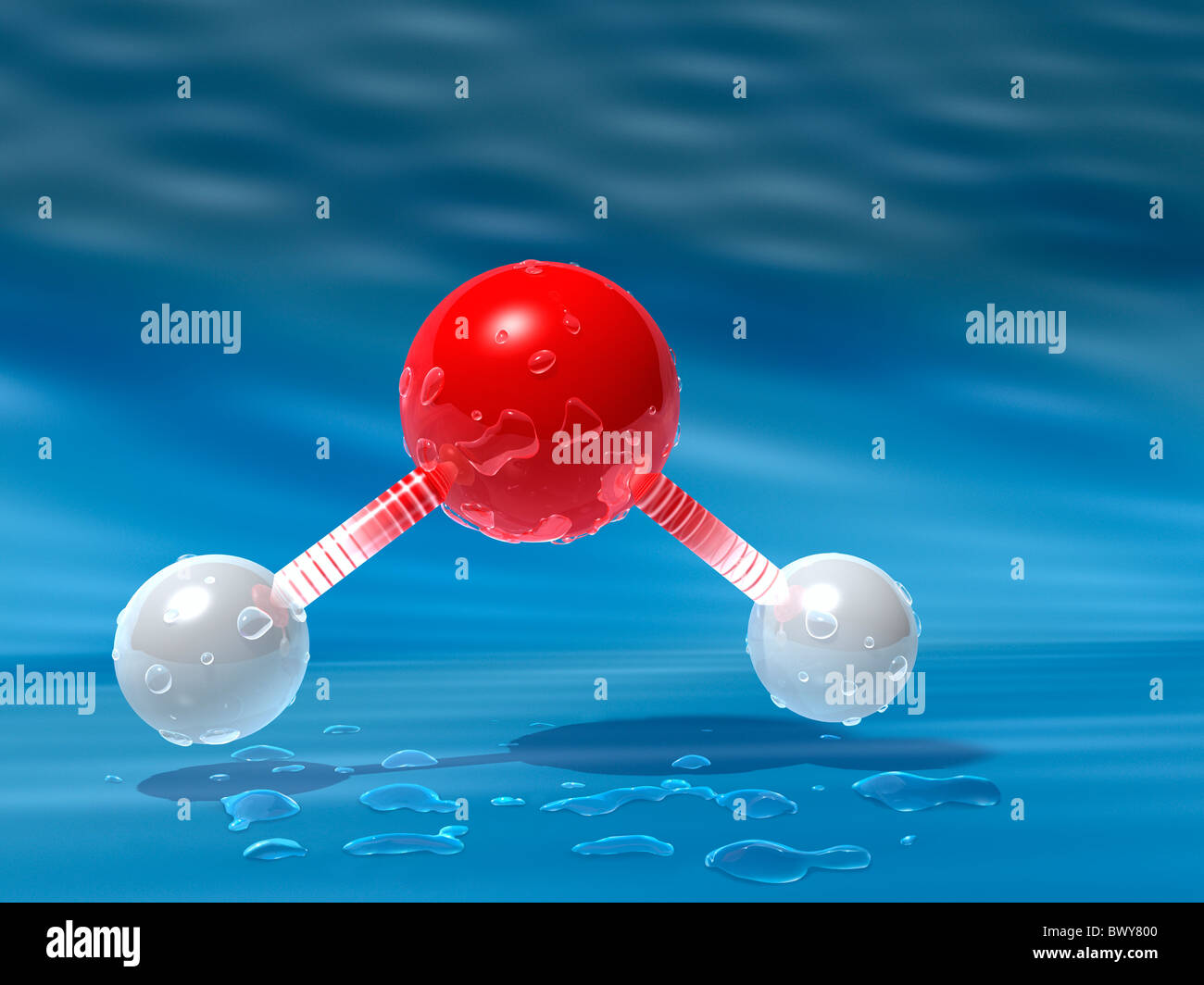 Molecola di acqua Foto Stock