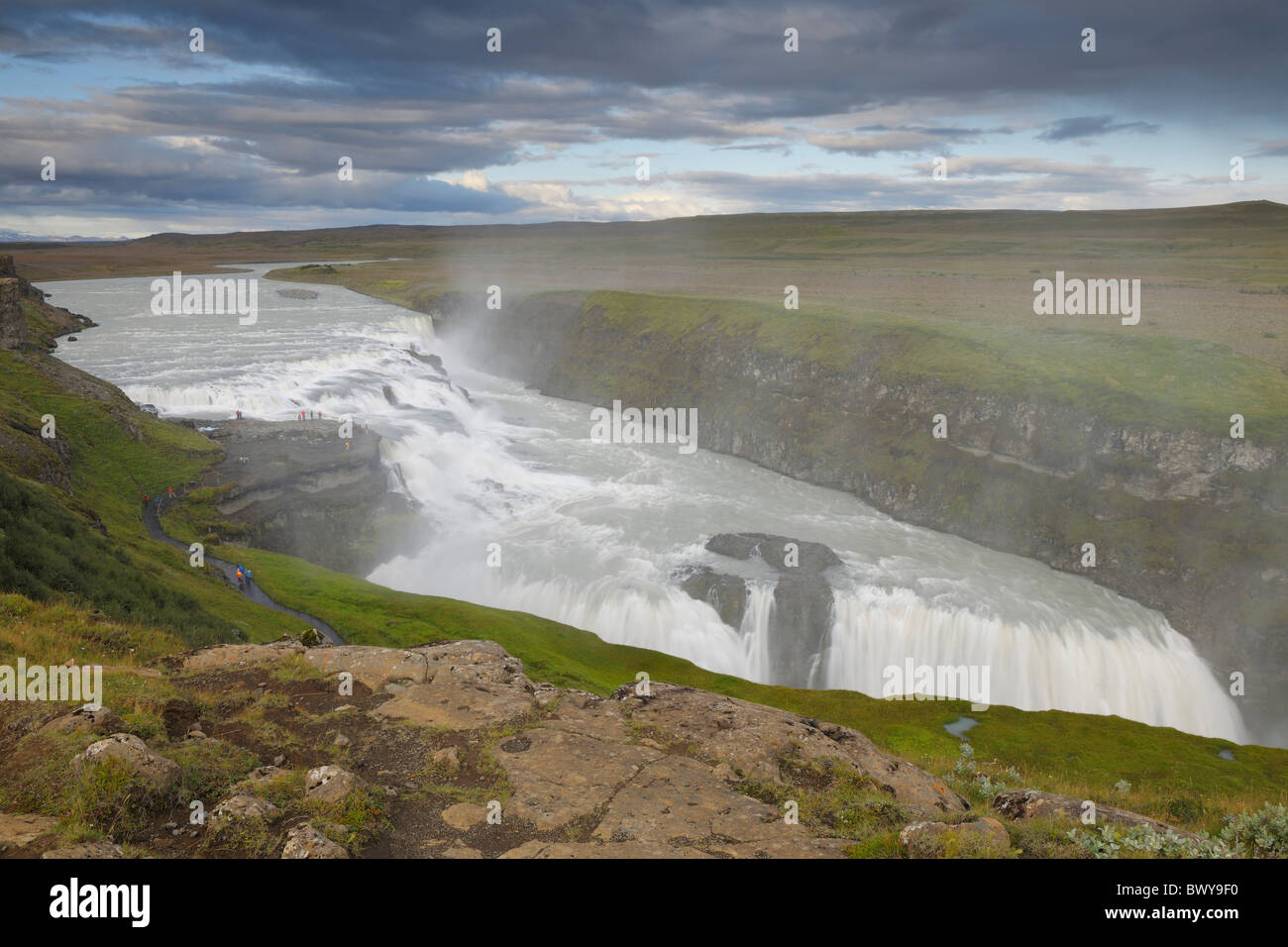 Cascate Gullfoss, Fiume Hvita, Islanda Foto Stock