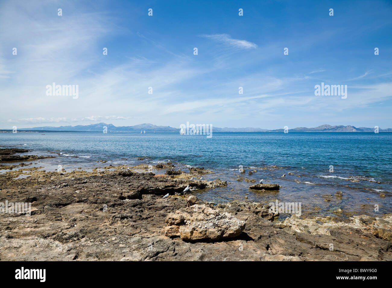 Colonia de Sant Pere, Maiorca, isole Baleari, Spagna Foto Stock