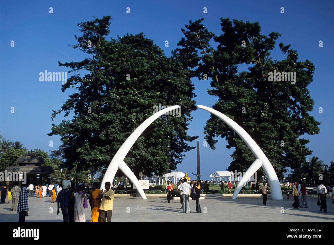 Anna Samadhi in beach road , Chennai; Madras, Tamil Nadu;Tamilnadu, India. Foto Stock