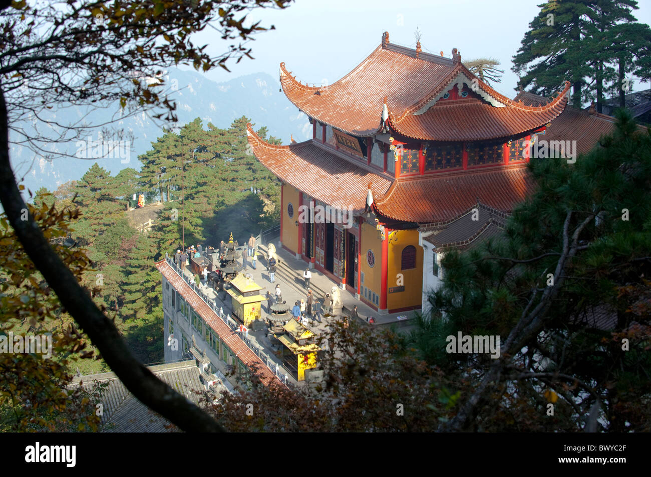 Mahavira Hall, antica Baijingtai, Monte Jiuhua, Qingyang, provincia di Anhui, Cina Foto Stock