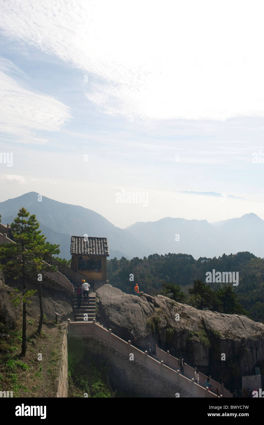 Montaggio drammatico Jiuhua, Qingyang, provincia di Anhui, Cina Foto Stock
