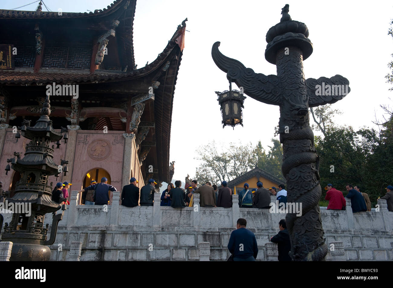 Piattaforma Tiantai, Monte Jiuhua, Qingyang, provincia di Anhui, Cina Foto Stock