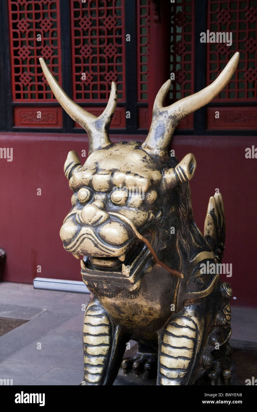 Statua al monastero di Wenshu (Xin Xiang Tempio), Chengdu Cina Foto Stock