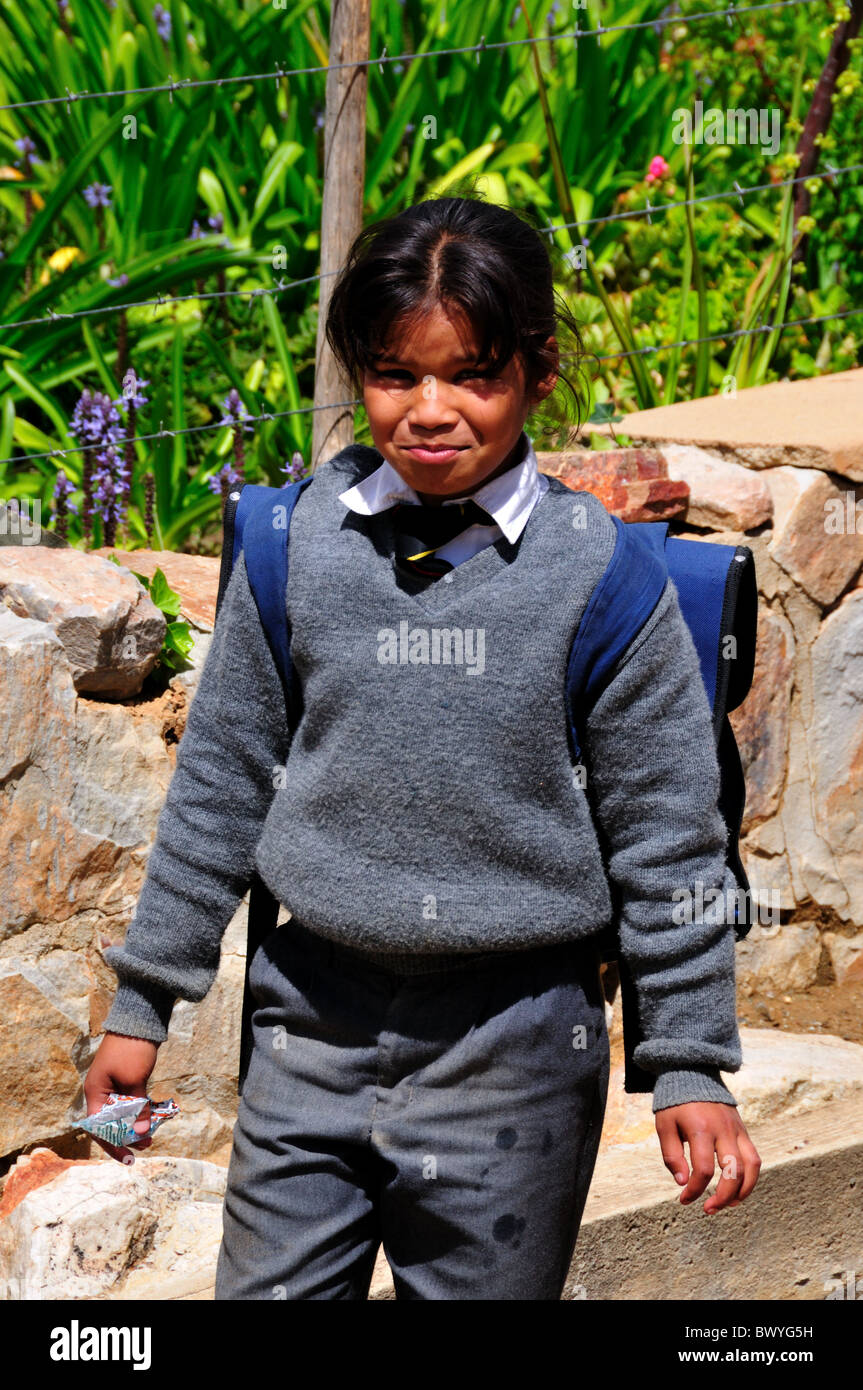Una ragazza della scuola. Prince Albert, Sud Africa. Foto Stock