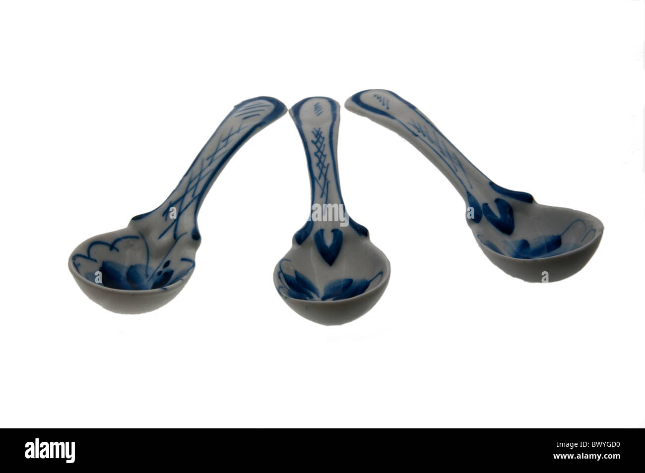 La foto del russo spoones ceramica (gzhel arte) Foto Stock