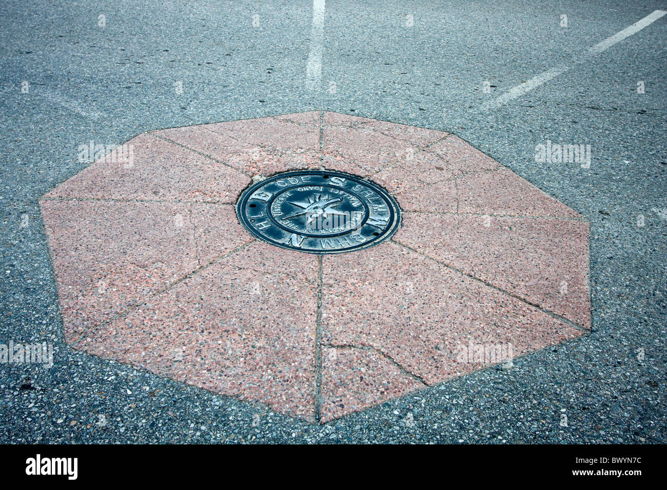 "Probalistic centro dell'Universo", un chiusino in medio di Wallace, un eccentrico piccola cittadina in Idaho, Stati Uniti d'America Foto Stock