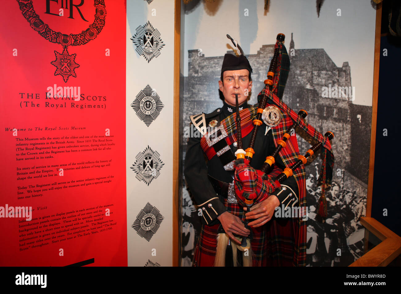 Il Royal Scots Museum, all'interno del Castello di Edimburgo in Scozia. Foto Stock