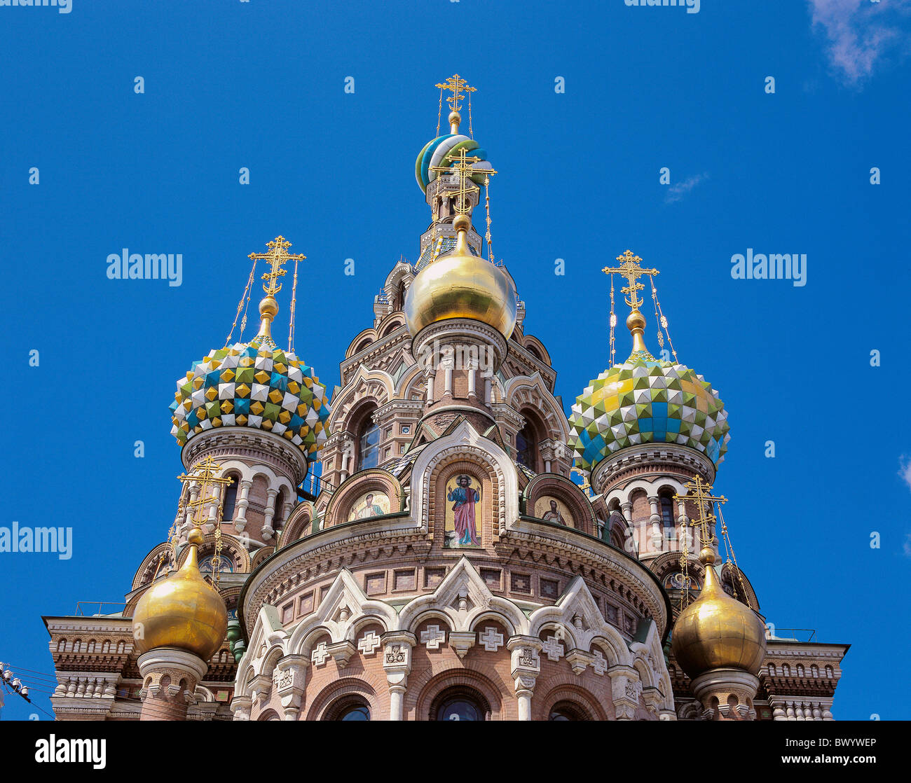 Russia San Pietroburgo risurrezione facciata della chiesa particolare Foto Stock