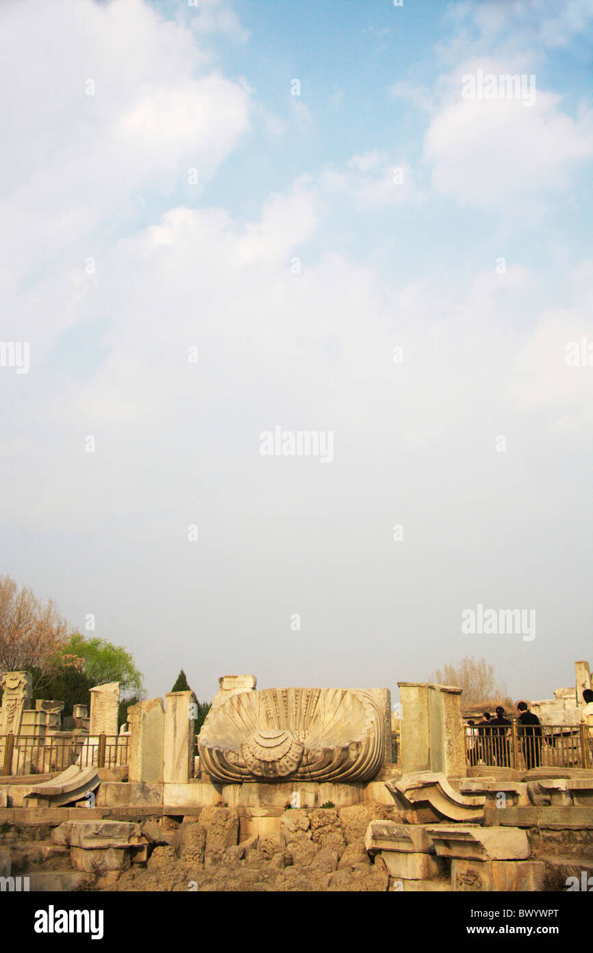 Rovine di Haiyan Tang, Yuanmingyuan Park, Pechino, Cina Foto Stock