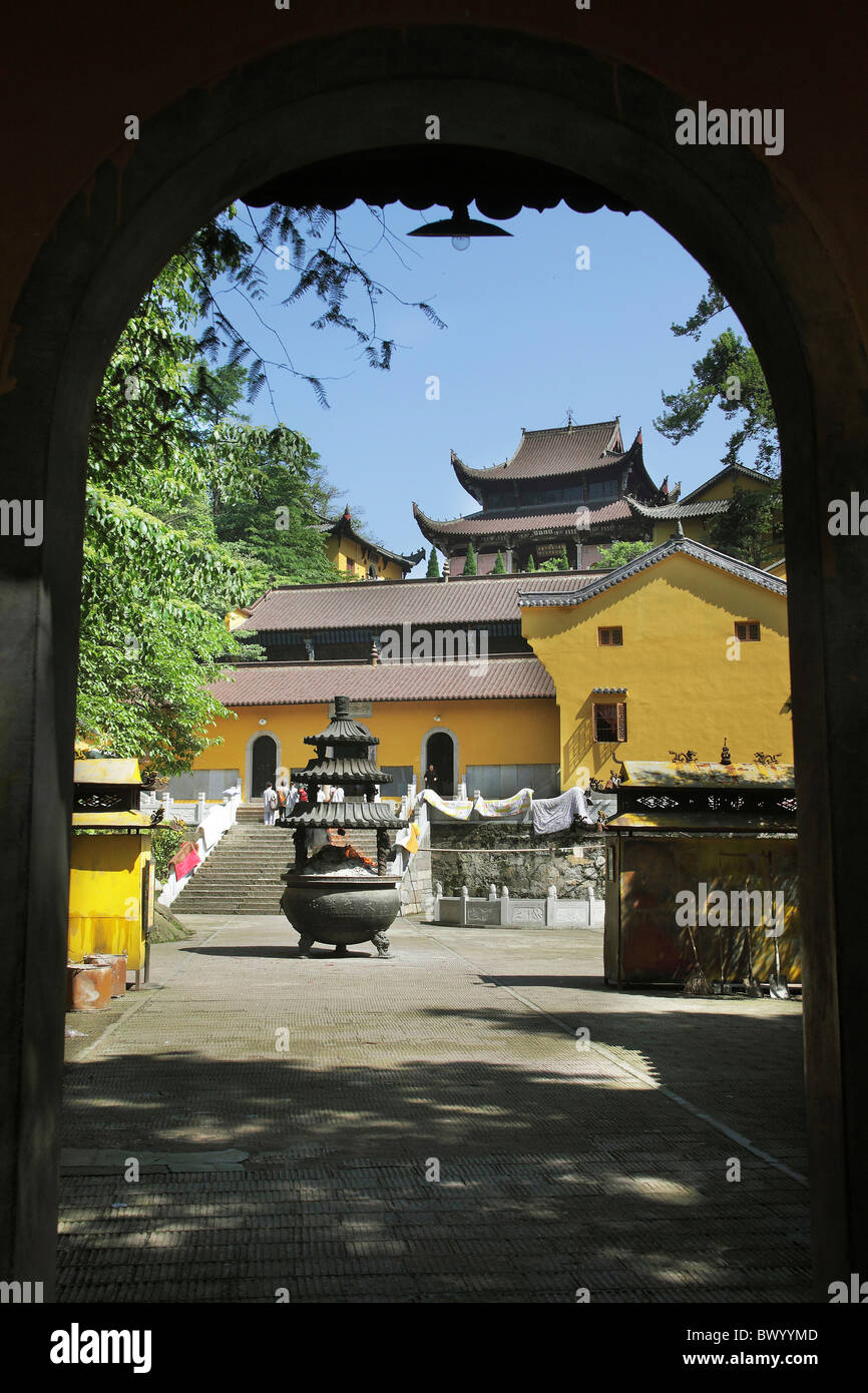 Yueshen Hall, il Monte Jiuhua, Qingyang, provincia di Anhui, Cina Foto Stock