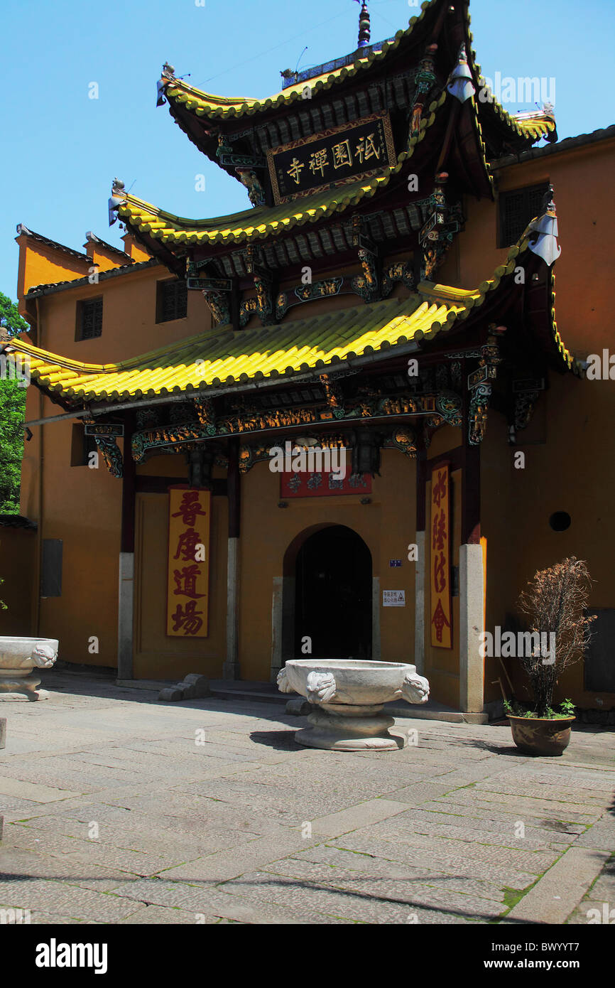 Tempio Qiyuan, Monte Jiuhua, Qingyang, provincia di Anhui, Cina Foto Stock