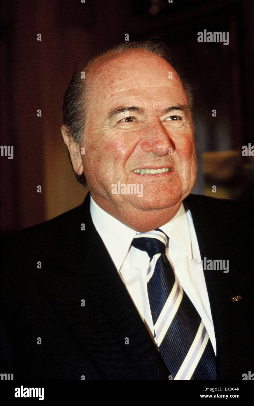 Ridere nessun modello di rilascio ritratto presidente FIFA Sepp Blatter soccer Foto Stock