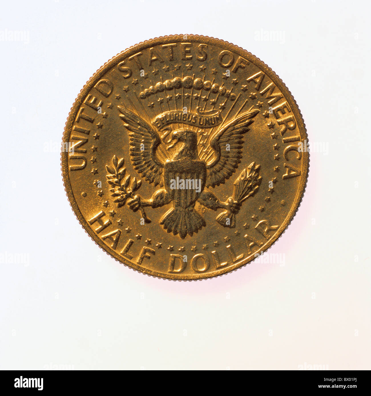 50 centesimi denaro metà dollar coin studio USA America Nord America valuta Foto Stock