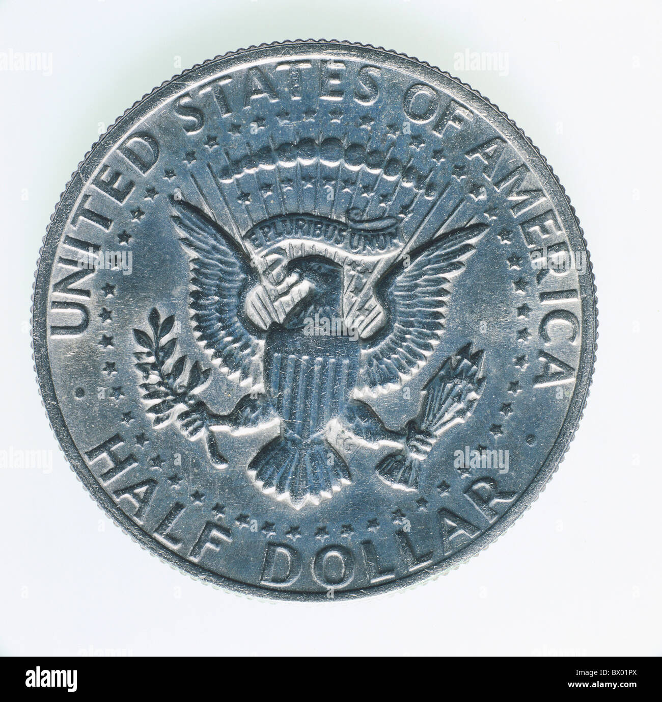 50 centesimi denaro metà dollar coin studio USA America Nord America valuta Foto Stock