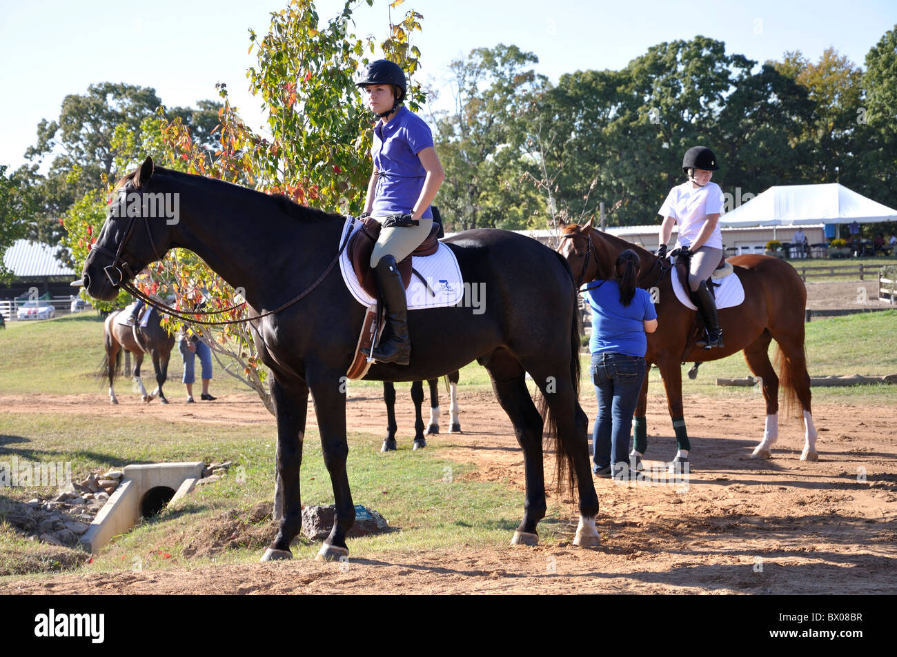 Competizione equestre tra la gioventù, Tyler, Texas, Stati Uniti d'America Foto Stock