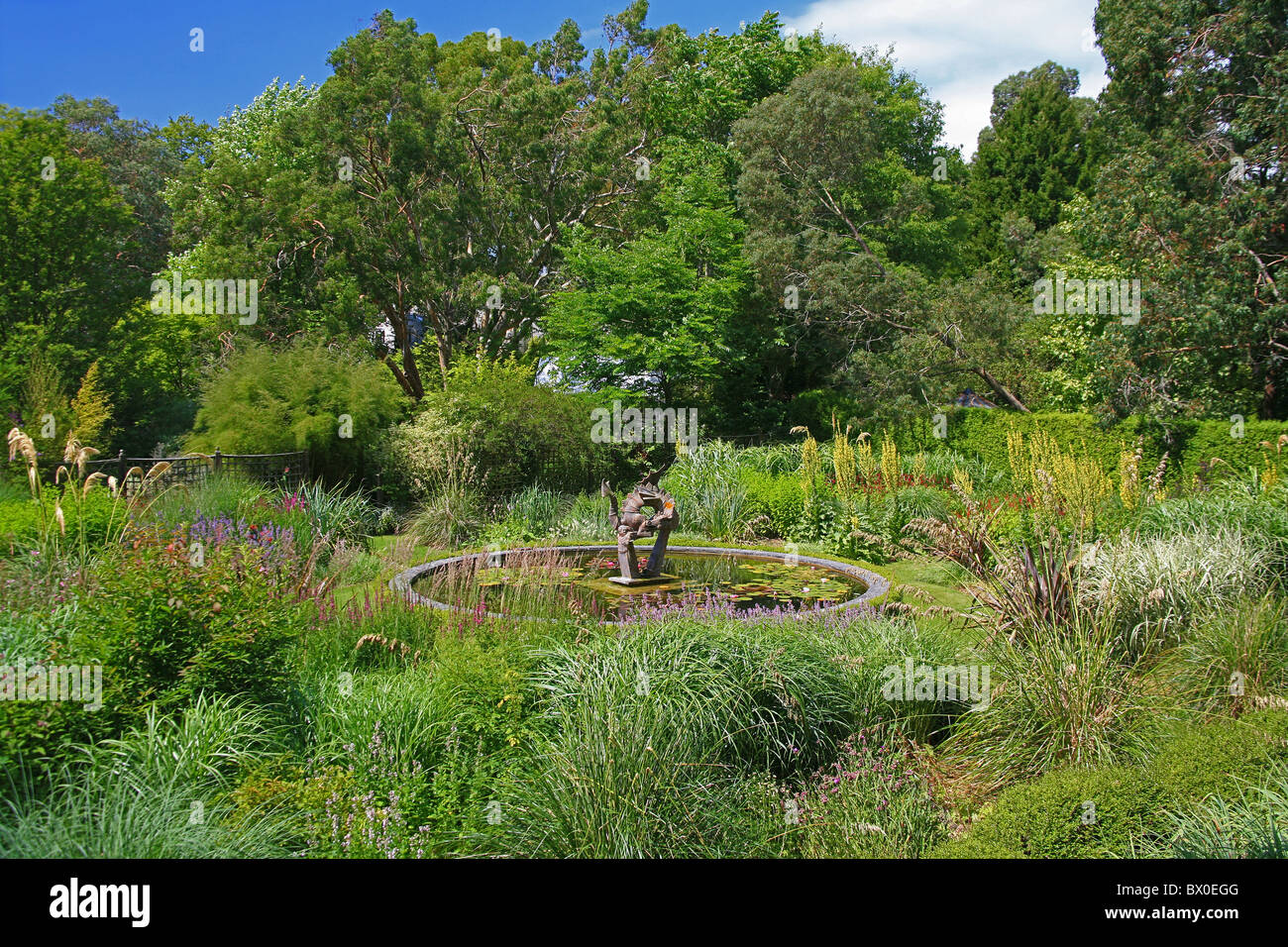 Il display di estate nel giardino del drago in Knoll Giardini a Wimborne, Dorset, England, Regno Unito Foto Stock