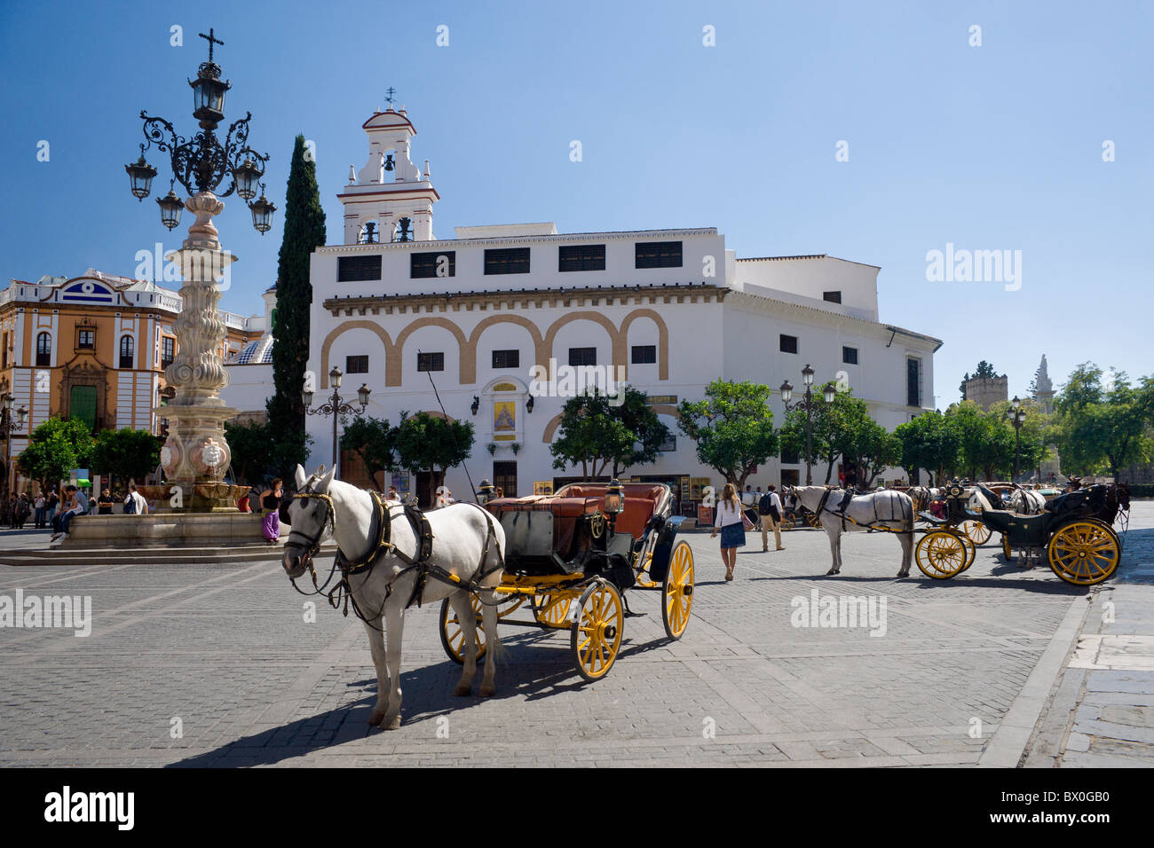 Spagna, Siviglia, Plaza de la Virgen de los Reyes Foto Stock