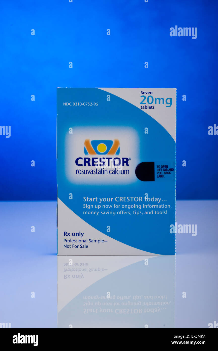 , Crestor Rosuvastatin calcium 20mg compresse, il trattamento per il colesterolo alto. Foto Stock
