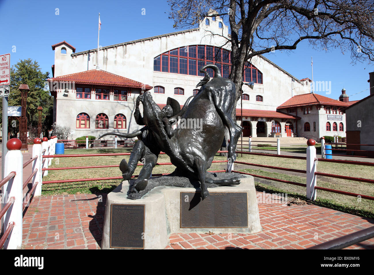 Fort Worth Stockyards scultura, Texas Foto Stock